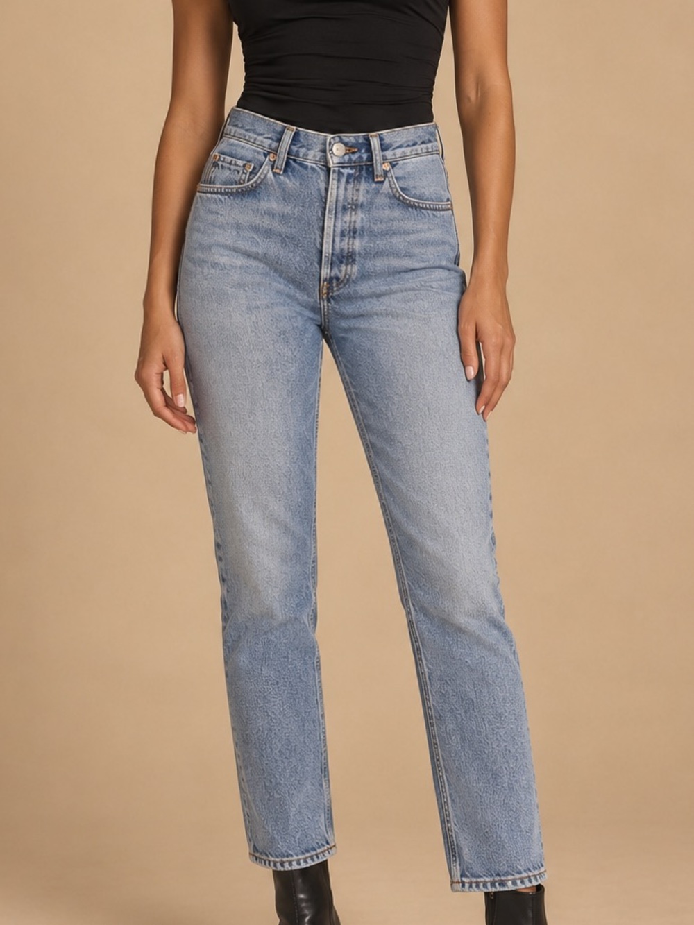 AGOLDE Riley High Rise Straight Leg Jeans (Size 24)